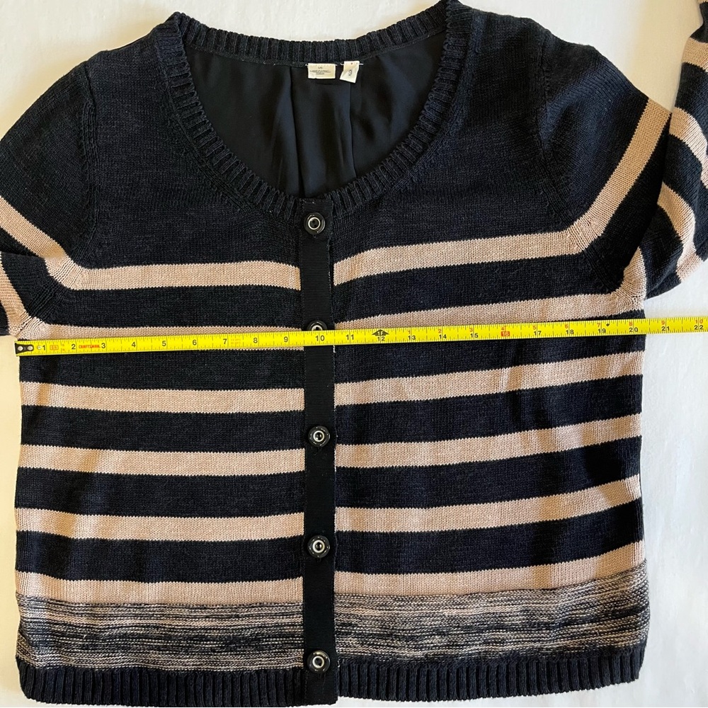 NWOT Anthropologie Moth Large Striped Black and Tan Women's Sweater - Picture 10 of 13